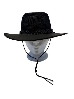 American Hat Makers Breeze Leather & Mesh Sun Hat - Size M (7-7 1/8)